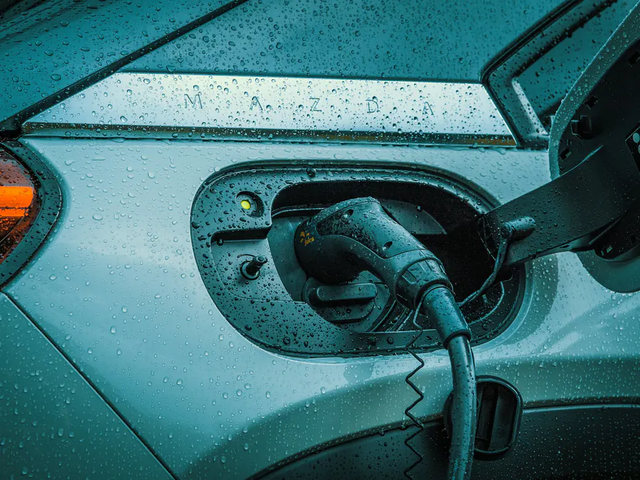 Laadkabel in een elektrische auto